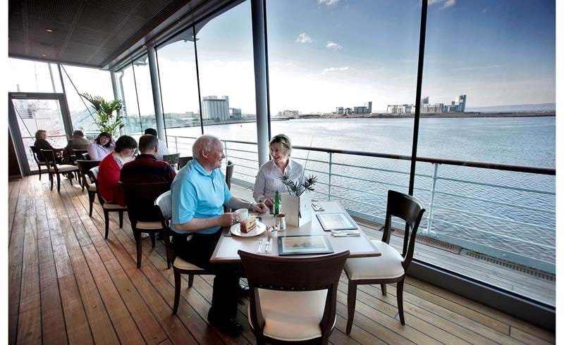 royal deck tea room with customers royal yacht britannia