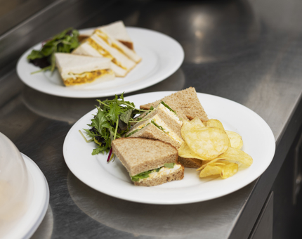 Sandwiches In The Tearoom Galley Ready To Be Served. 