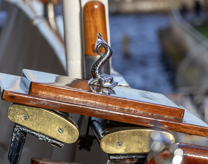 Metal dolphin sculpture 