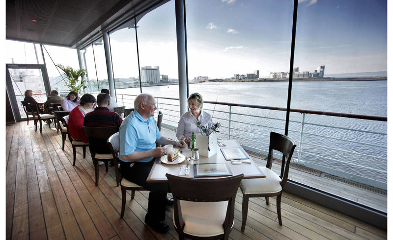 royal deck tea room with customers royal yacht britannia