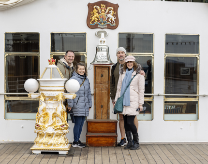 A group of visitors at Britannia's Bell.