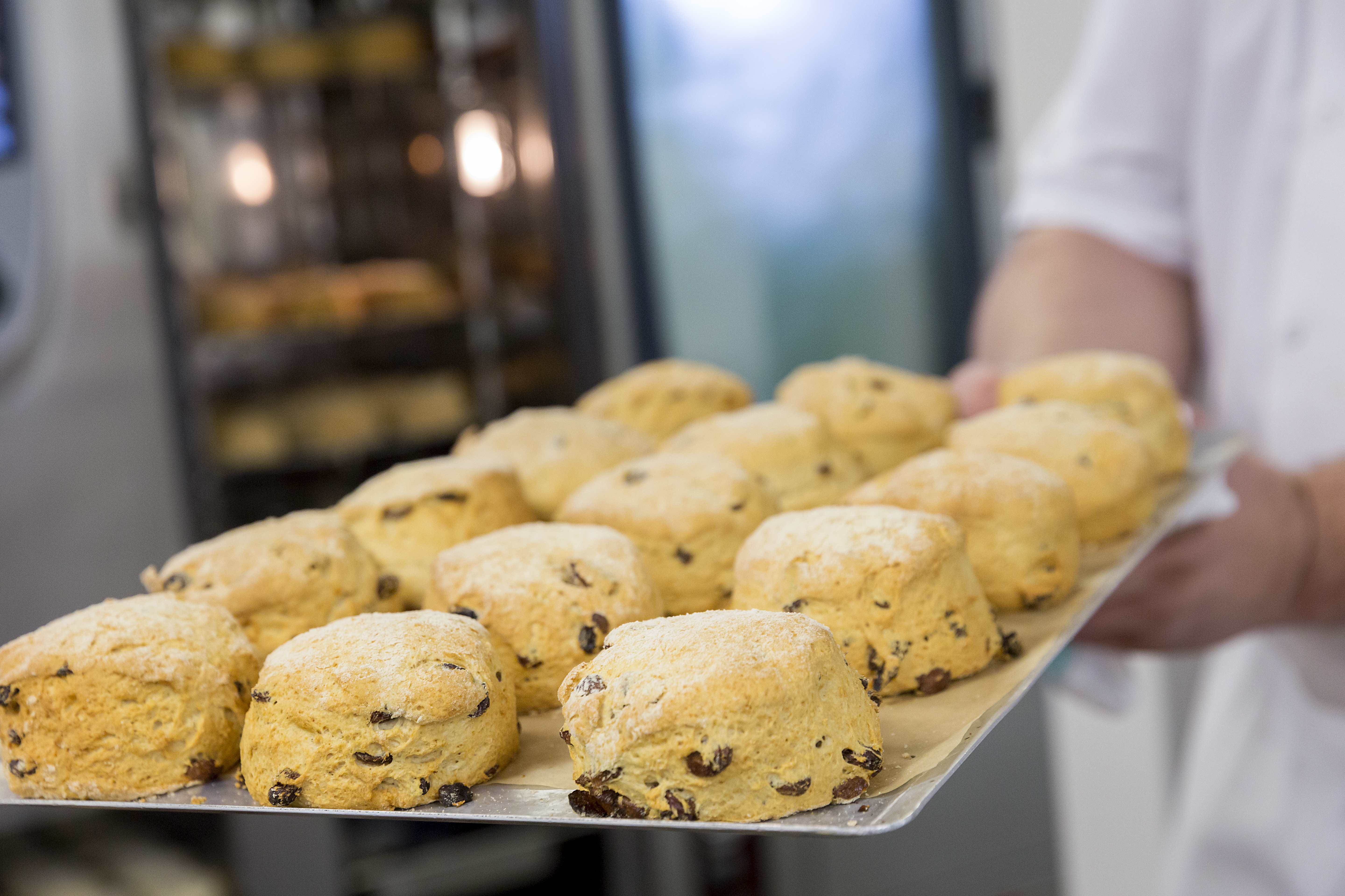 Fruit scones made in the Royal Galley