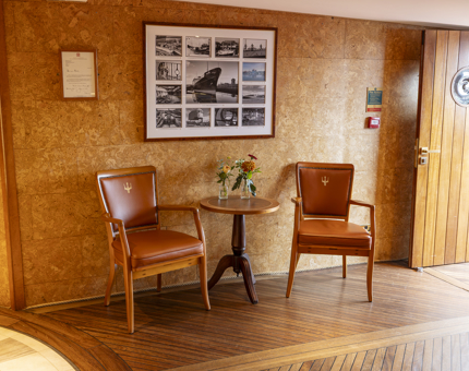 A sitting area at the entrance to Fingal Hotel, Leith. 
