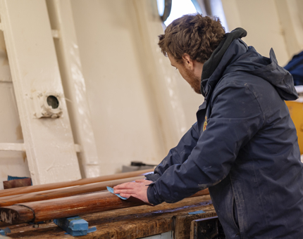 Maintenance Sean Handrail Sanding