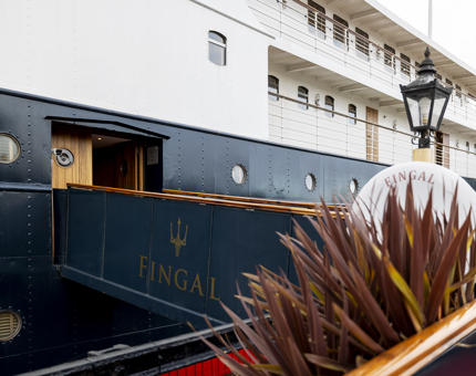 The entrance of Fingal Hotel in the Port of Leith. 