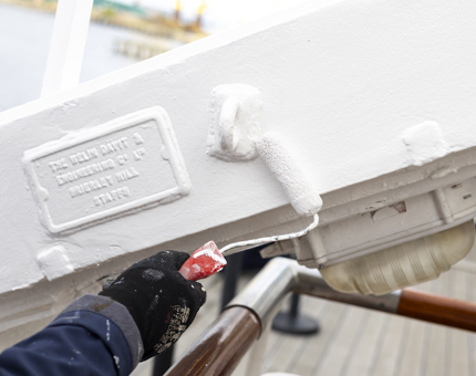 A Close Up Of Paint Being Applied with a small roller. 