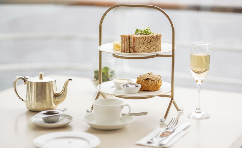 cream tea set up on a table cream tea set up on a table