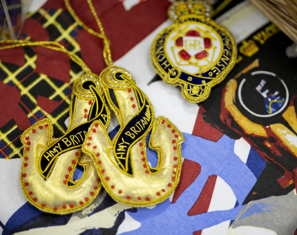 Nautical Britannia hanging decorations.