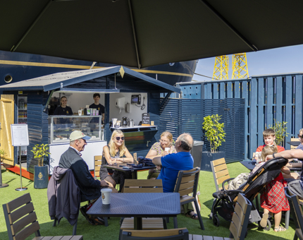 Visitors enjoying drinks at the new Tea on Quay. 