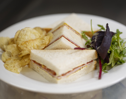 Honey roast Ayrshire ham, grain mustard, vine tomato sandwich