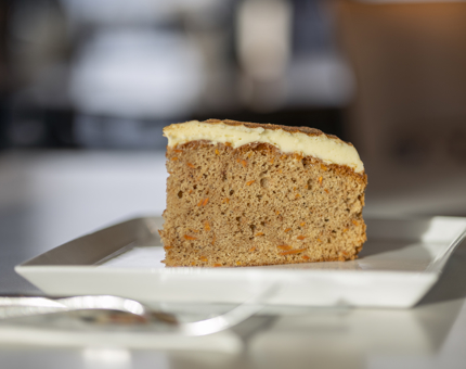 A delicious slice of Carrot Cake.