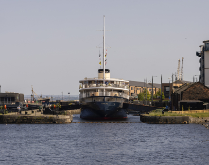 A view of Fingal Hotel's aft from Port of Leith. 