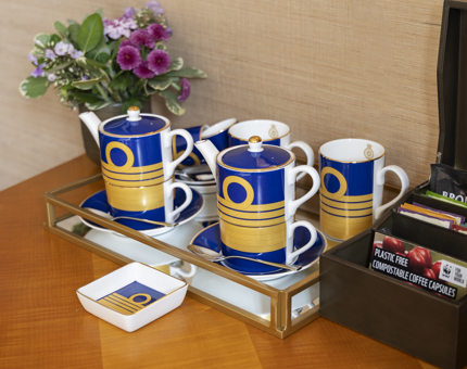 In the Skerryvore Suite, guests can find the Admirals Tea Set, which can be purchased from Britannia's Shop. 