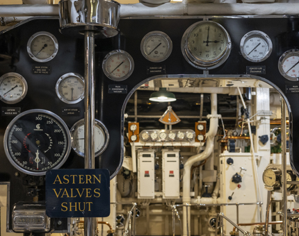 A close up of Britannia's Engine Room. 