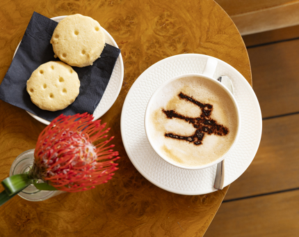 The Lighthouse Restaurant & Bar Capuccino With Trident Detail And Shortbread