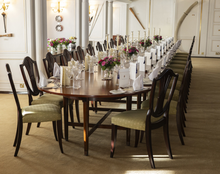 Tables In The State Dining Room Set For An Evening Event
