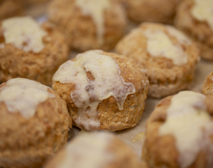  A tray of cheese scones, fresh from the oven.