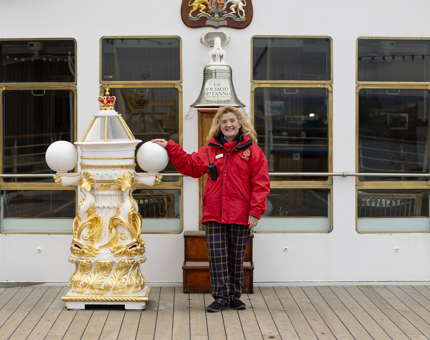 Lesley, Visitor Assistant by the Bell